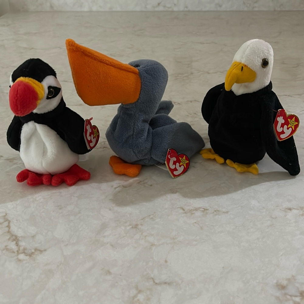 Bundle of 3 vintage Ty beanie babies